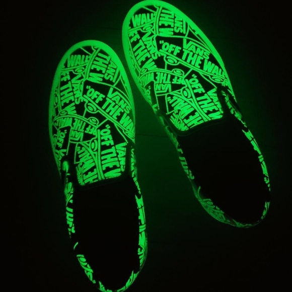Vans | Shoes | Vans New Popcush Glow In The Dark Slipon Skate Shoes ...
